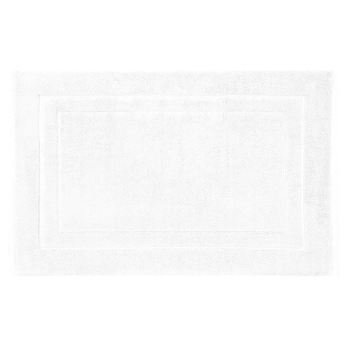 Tapis de bain pur coton 900 g/m² uni blanc Elea blanc