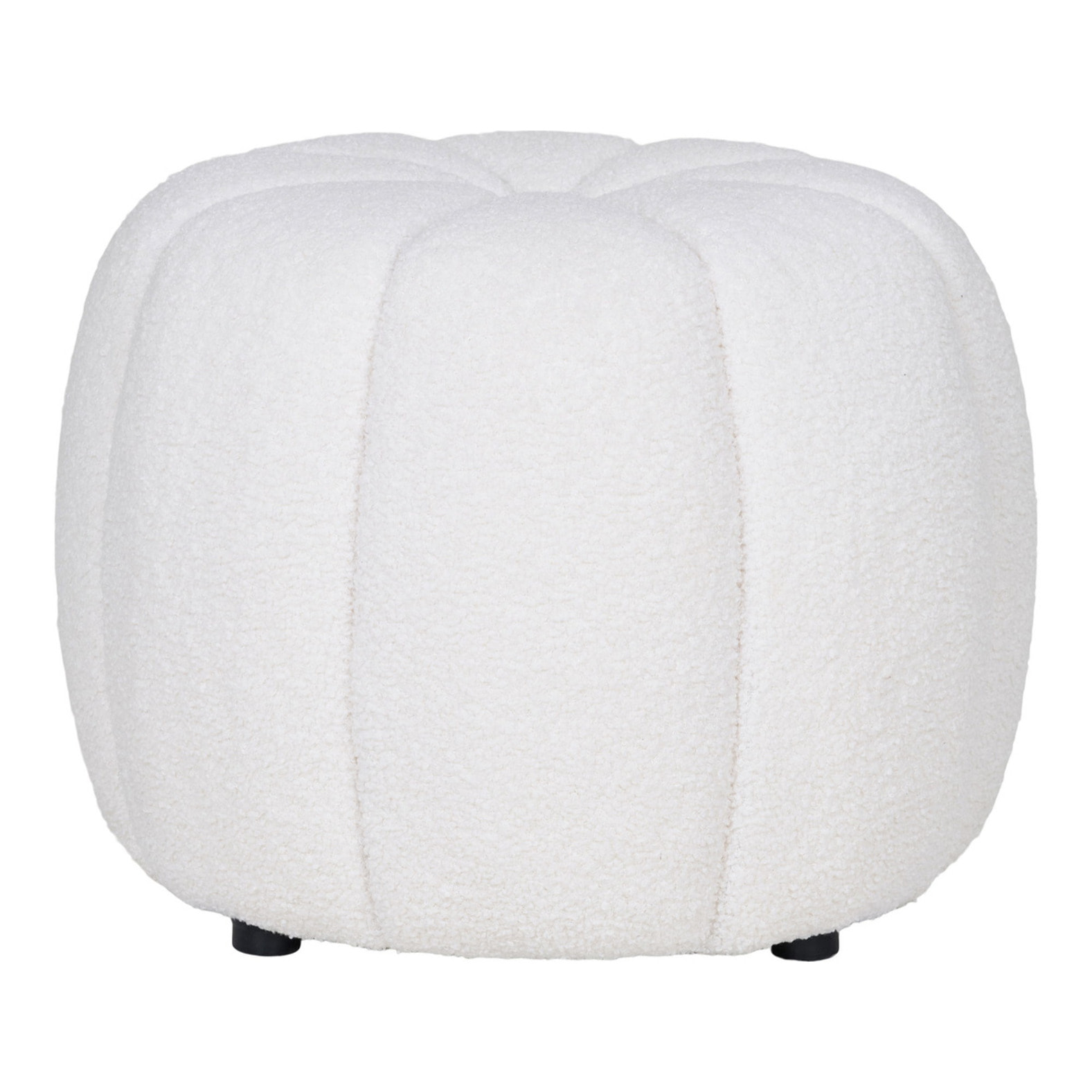 Pouf Paisley Teddy Bianco Panna — Ø48×38 cm, HN1259
