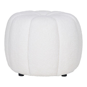 Pouf Paisley Teddy Bianco Panna — Ø48×38 cm, HN1259