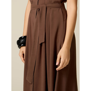 Oltre - Vestito midi maniche a kimono - Marrone