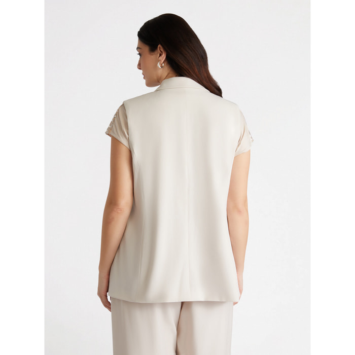 Fiorella Rubino - Blazer senza maniche - Beige