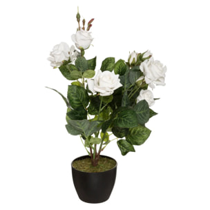 Rosier artificiel - pot en ciment - H43 cm