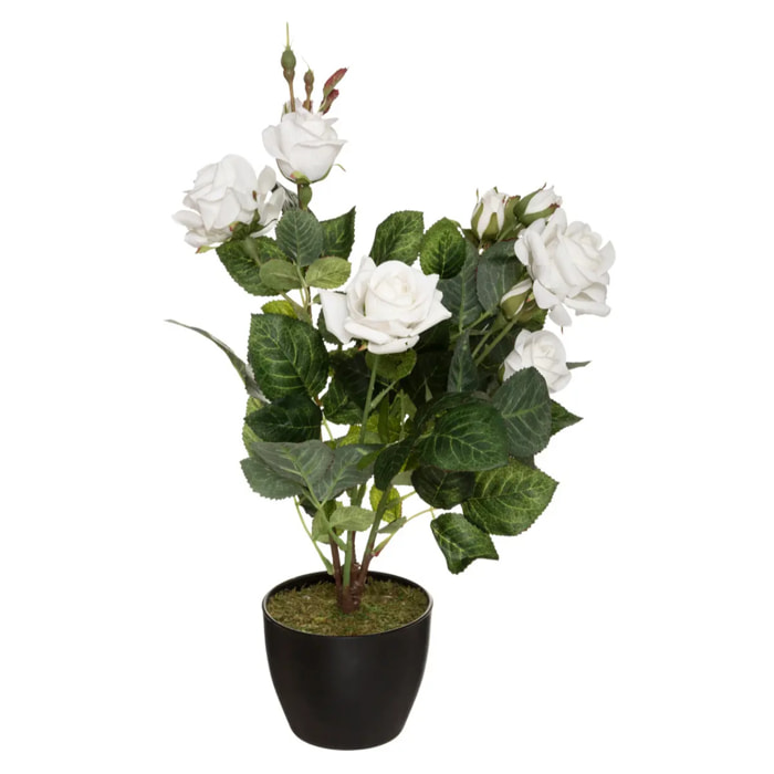 Rosier artificiel - pot en ciment - H43 cm
