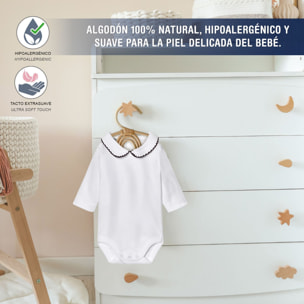Body bebé manga larga cuello polo piqué