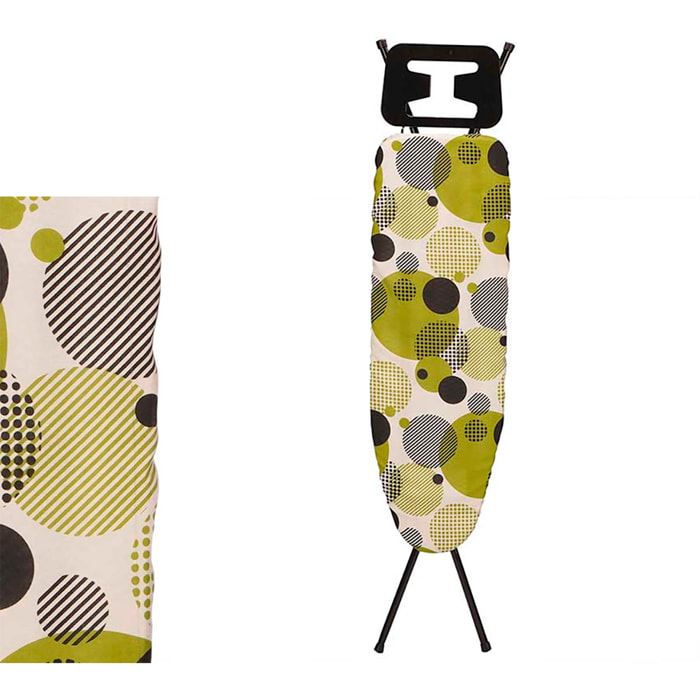 Asse da stiro pieghevole. Design a pois. Area di stiratura 30x105 cm