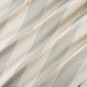 Rideau à rayures verticales en armure satin avec œillets - Gris clair