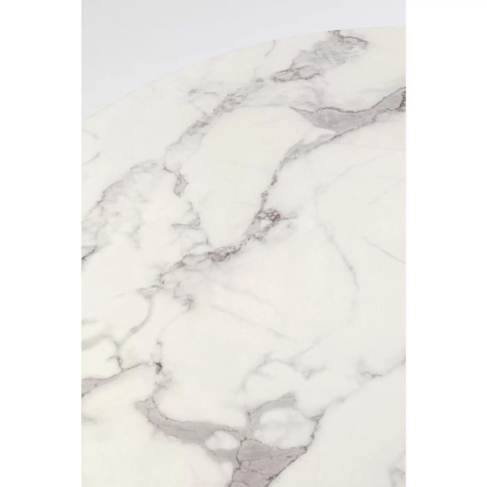 Plateau de table Schickeria 80cm effet marbre blanc Kare Design
