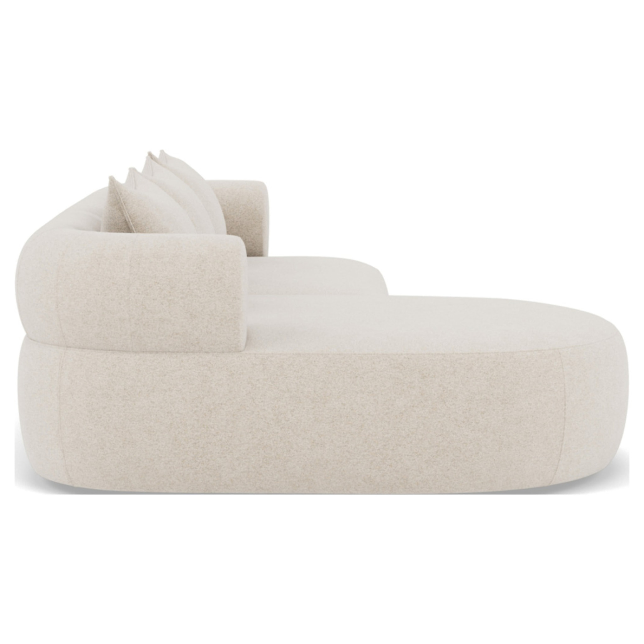 Angela - canapé d'angle gauche 4 places en velours texturé - Beige