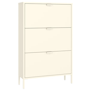 Meuble à chaussures 3 portes en métal blanc MARION