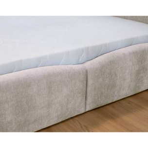 Carla - lit coffre - 160x200 cm - en velours texturé - sommier inclus - Beige