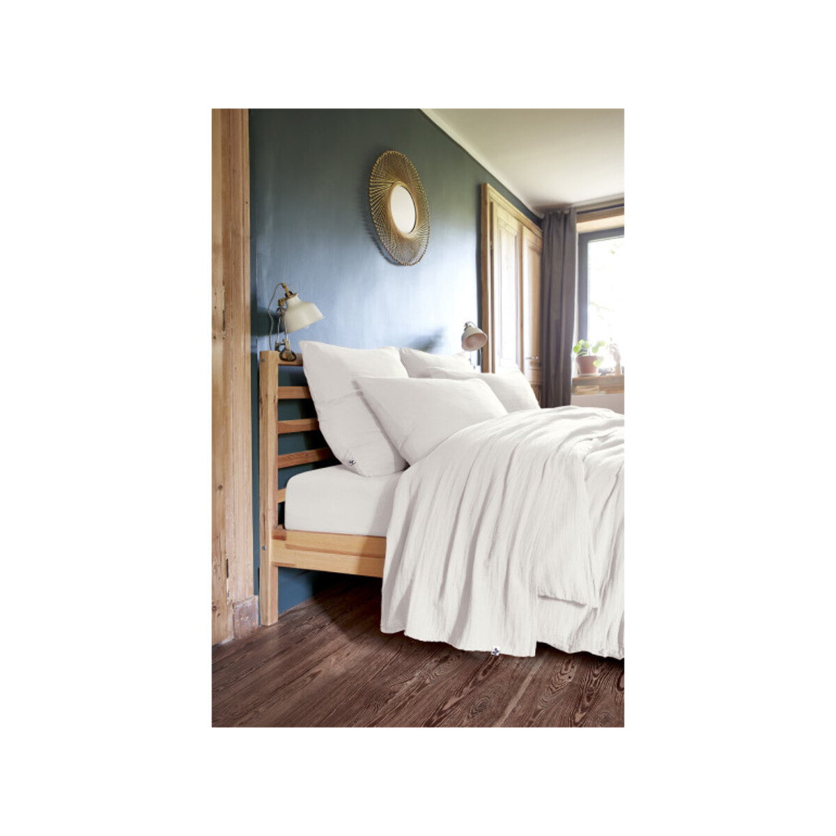 Drap housse 160x200 cm gaze de coton Bonnet 30 cm - GAIA