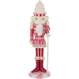 J-Line décoration Casse-Noisette Bonbon - polyrésine - blanc/rose - small