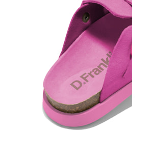 Sandalias Cerradas Vibe Clog Mujer Cierre Hebilla Color Fuchsia