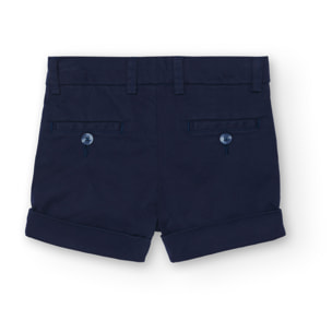 Bermudas niño, satén, cierre de botón, azul marino, 718309