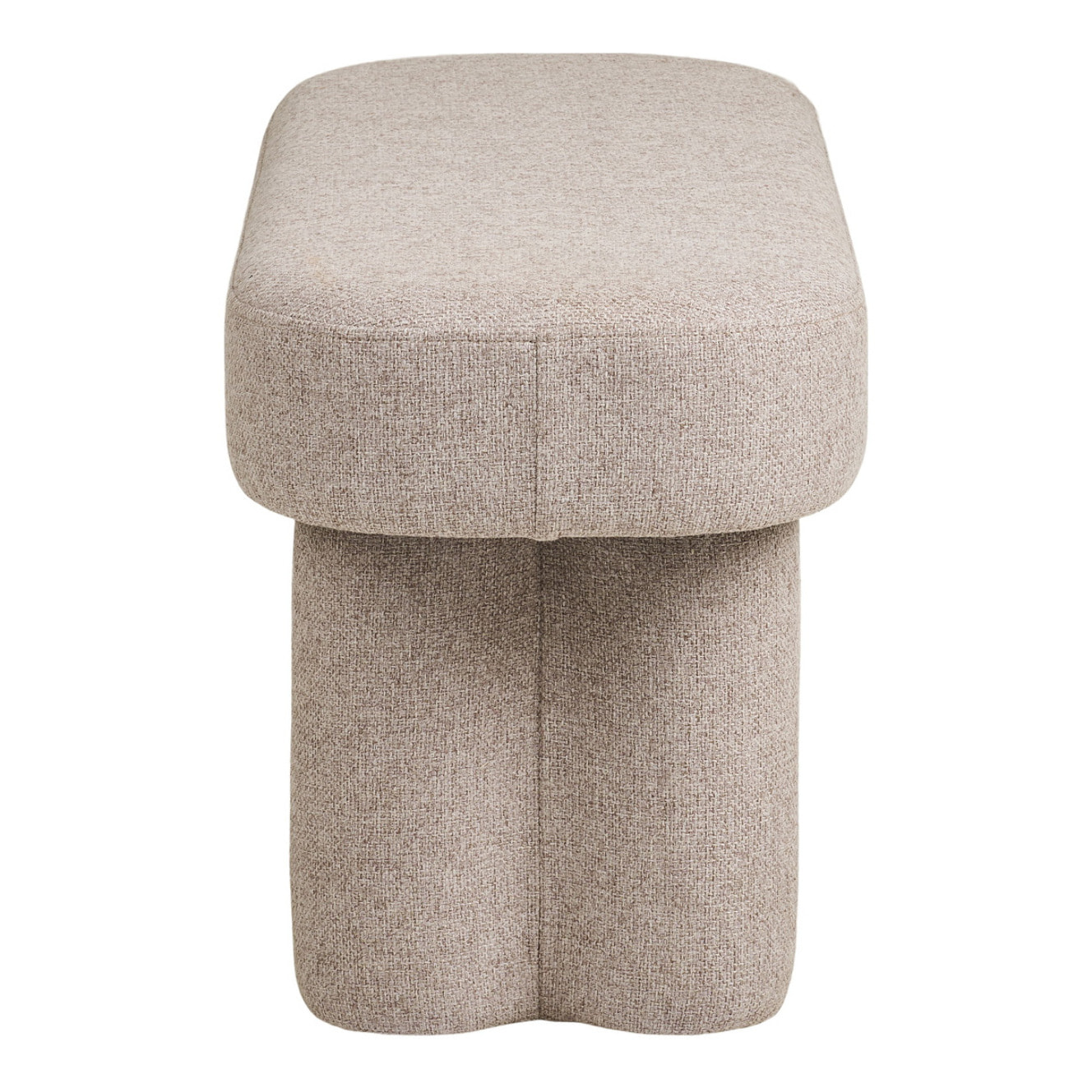 Weston - Panca in tessuto sabbia con gambe in acciaio 95x36x45 cm