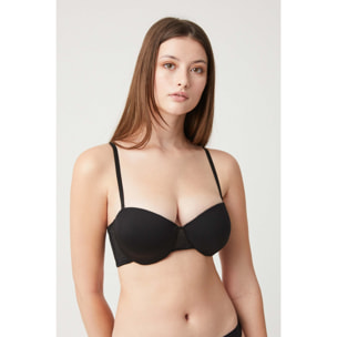 Reggiseno multiposizione nero senza spalline, coppe B e C