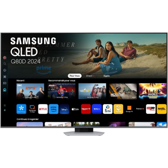 TV QLED SAMSUNG TQ75Q80D 4K AI Smart TV 2024