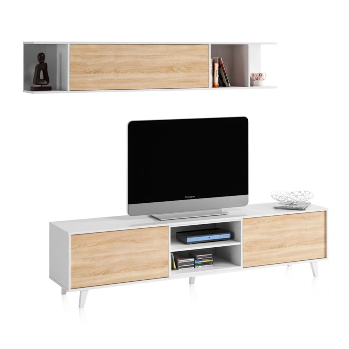 Salón Niva Blanco Brillo - Roble Canadian