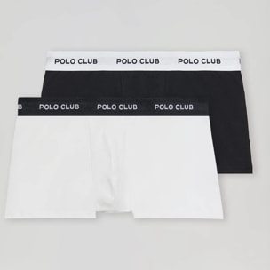 Pack di due boxer bianchi e neri con logo Polo Club