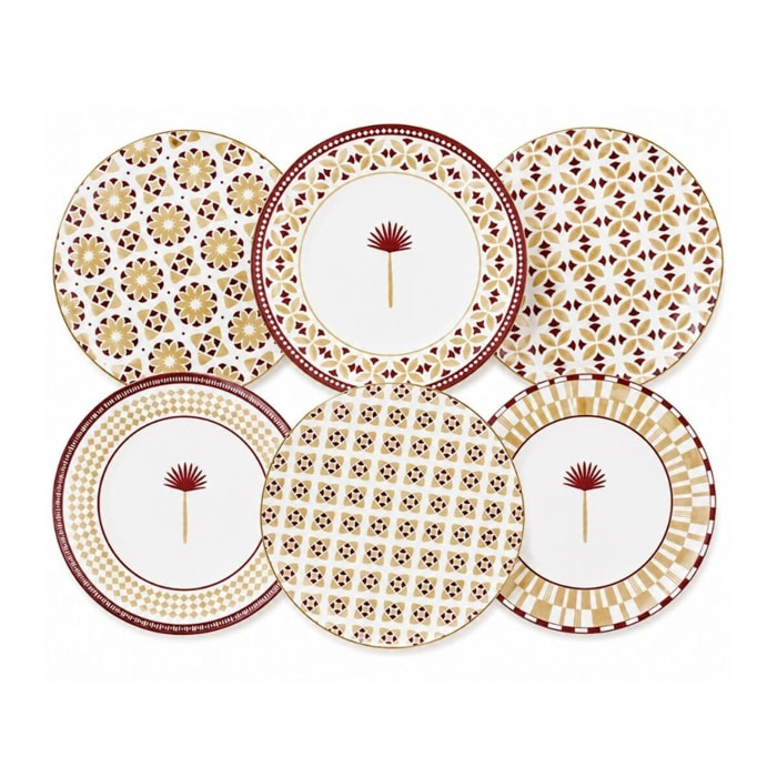 Lot de 6 grandes assiettes, SABELA
