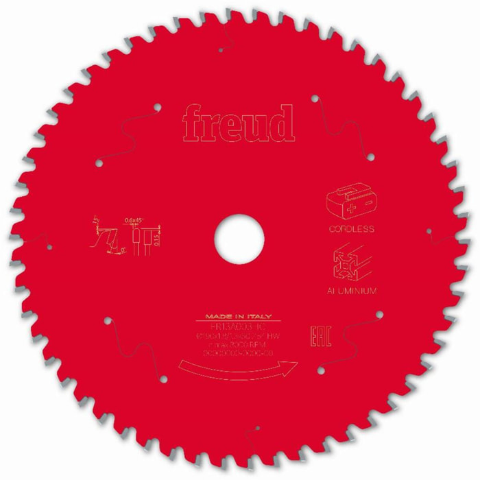 Lame pour scie circulaire portative sans fil FREUD - Ø190 1,8/1,3 AL30 Z54 TP 0° - F03FS10088 -FR13A003HC