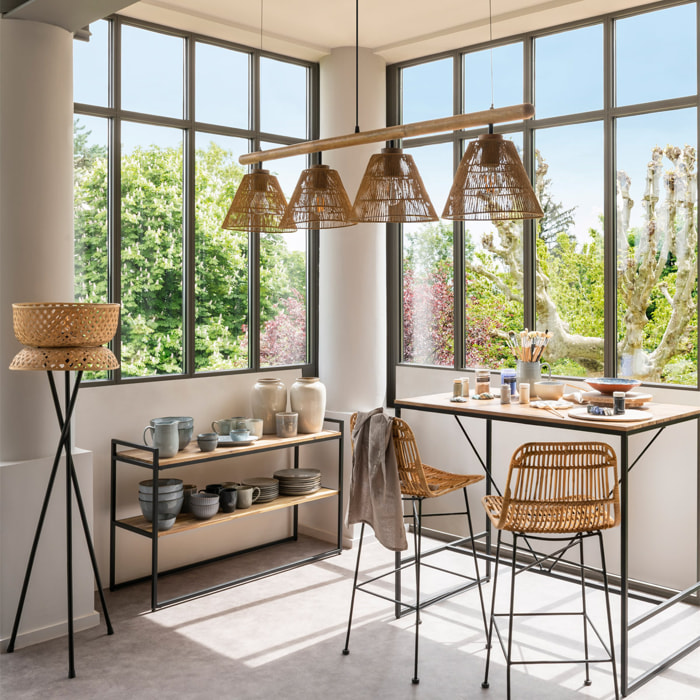 Console "Edena" - métal & bois d'acacia