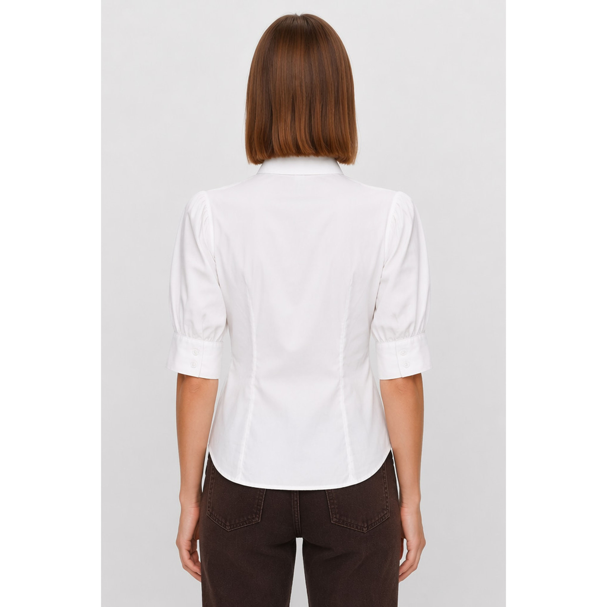 Kocca - Camicia da donna in cotone con maniche corte a sbuffo Donna