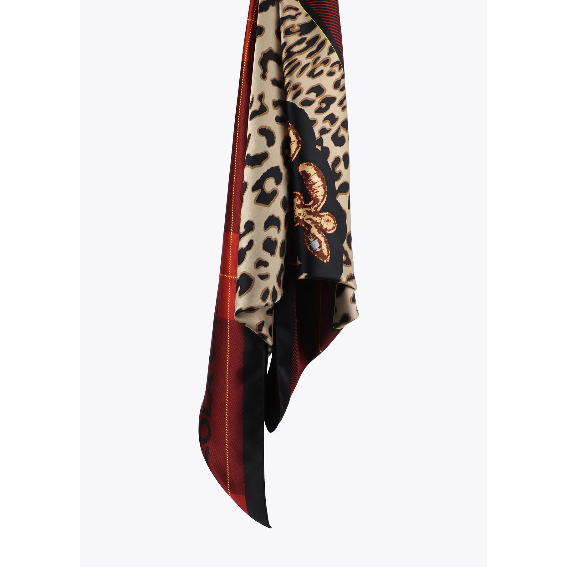 Foulard stampa animale e tartan