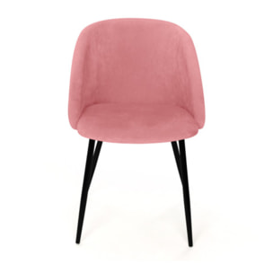 Chaises Nina en velours et pieds noirs