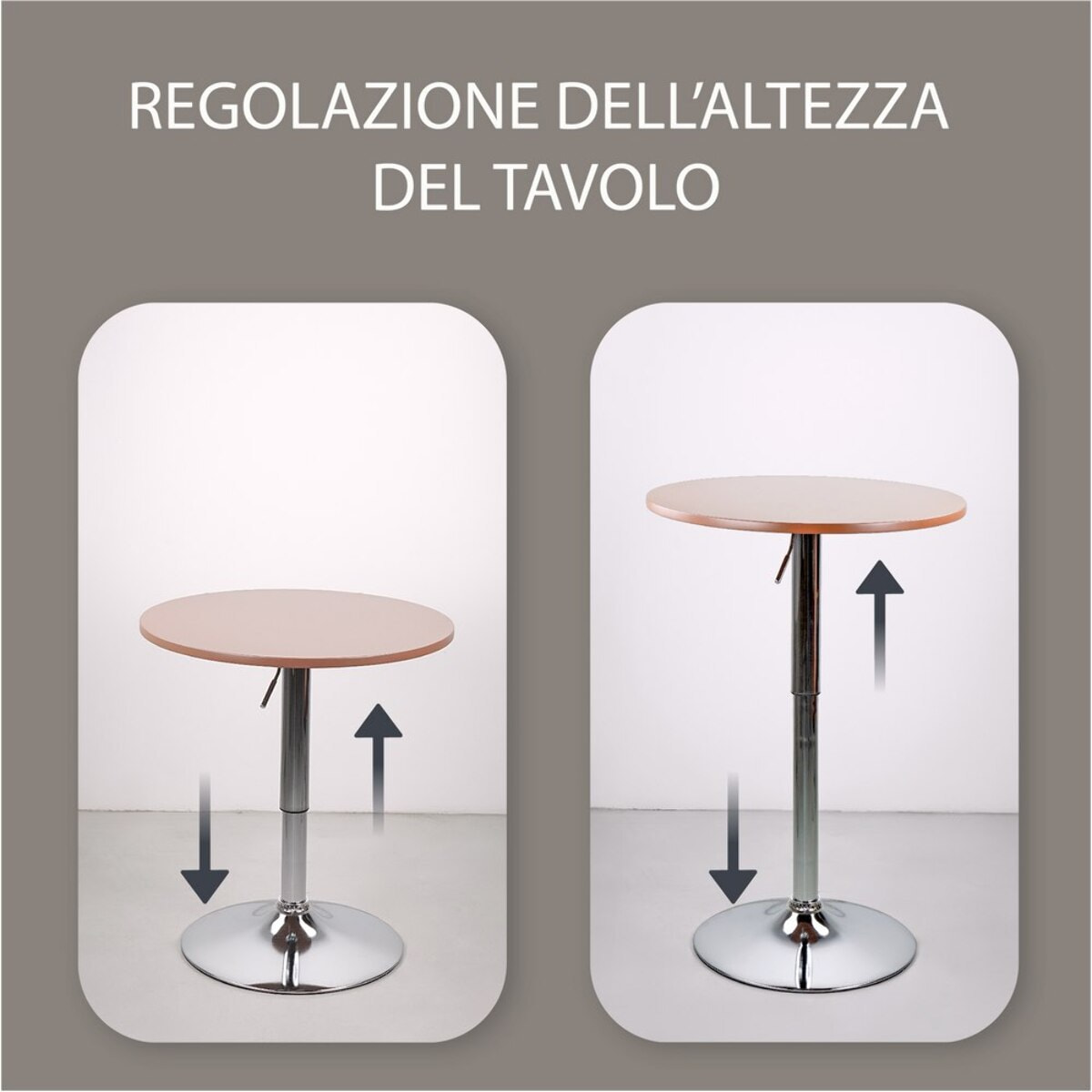 Tavolo regolabile in altezza marrone - Leon