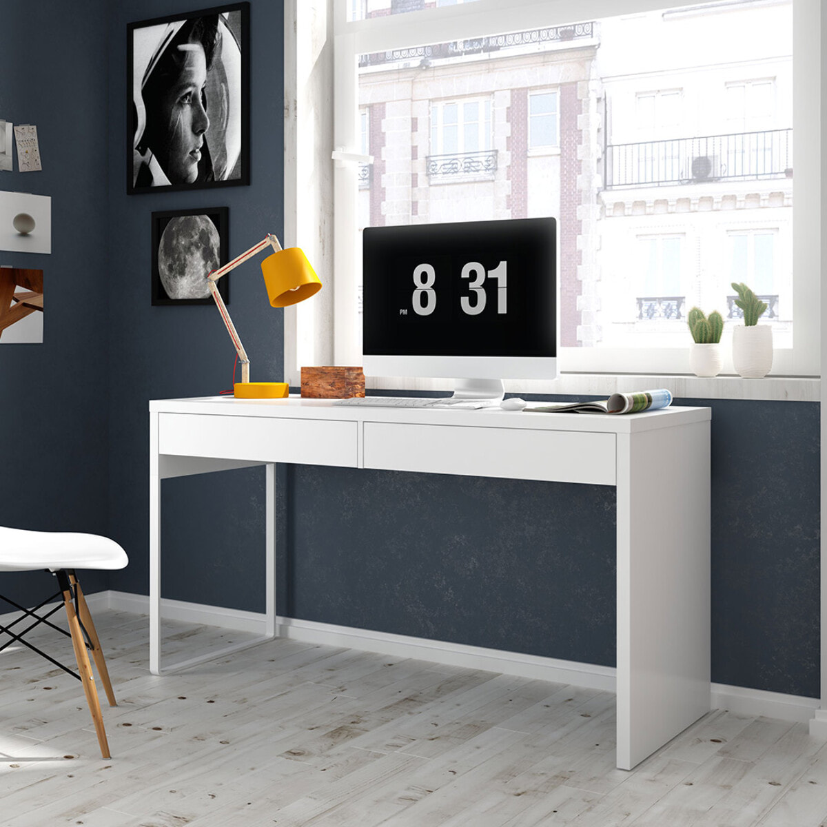 Mesa Escritorio 75x138x50 Cm Blanco Artik