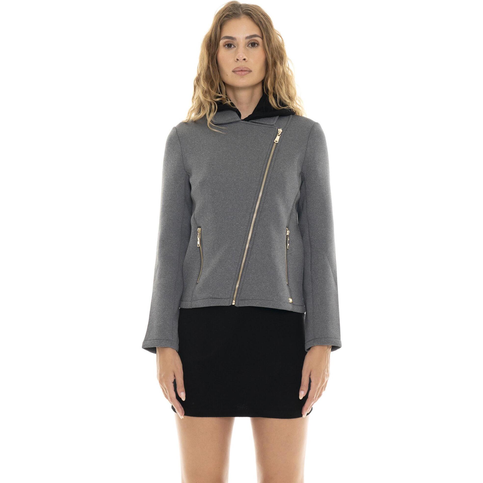 Chaqueta de neopreno con cremallera asimétrica "Authentic Gold" para mujer