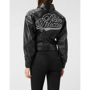 PHILIPP PLEIN Bomber de cuero SIGNATURE