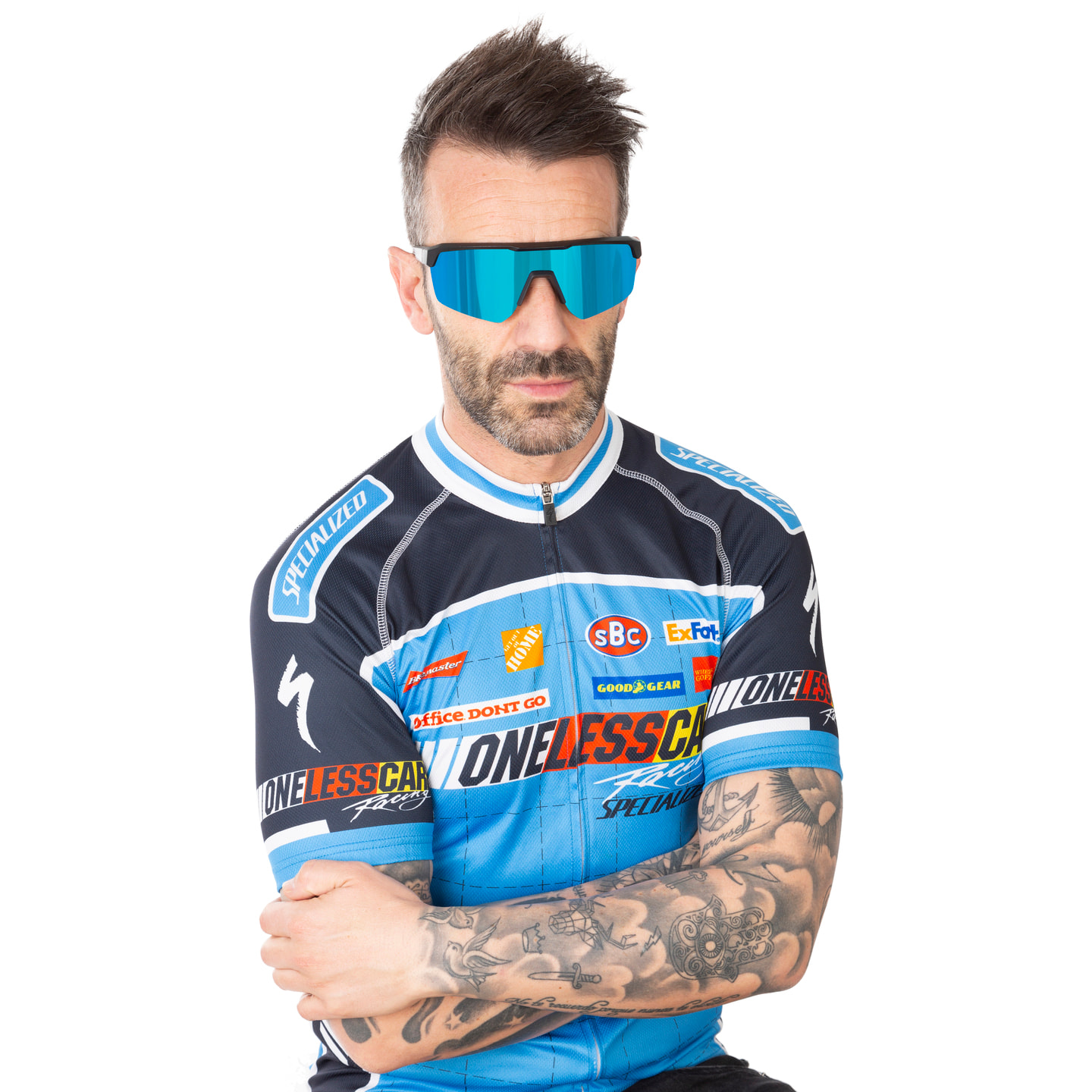 Gafas de ciclismo OCEAN ROAD - Negro mate / Revo azul