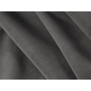 Canapé d'angle symétrique modulable "Rome" 7 places en velours gris foncé