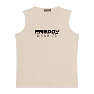 Canotta in Jersey con Logo FREDDY e Scritta "Mood Up"