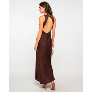 Vestido largo espalda descubierta de mujer