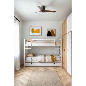 MINI PUNT TUB S LED Ventilatore a soffitto nero/noce TUYA