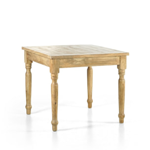 Tavolo da pranzo allungabile in mango naturale 90-180x90x77 - Salento