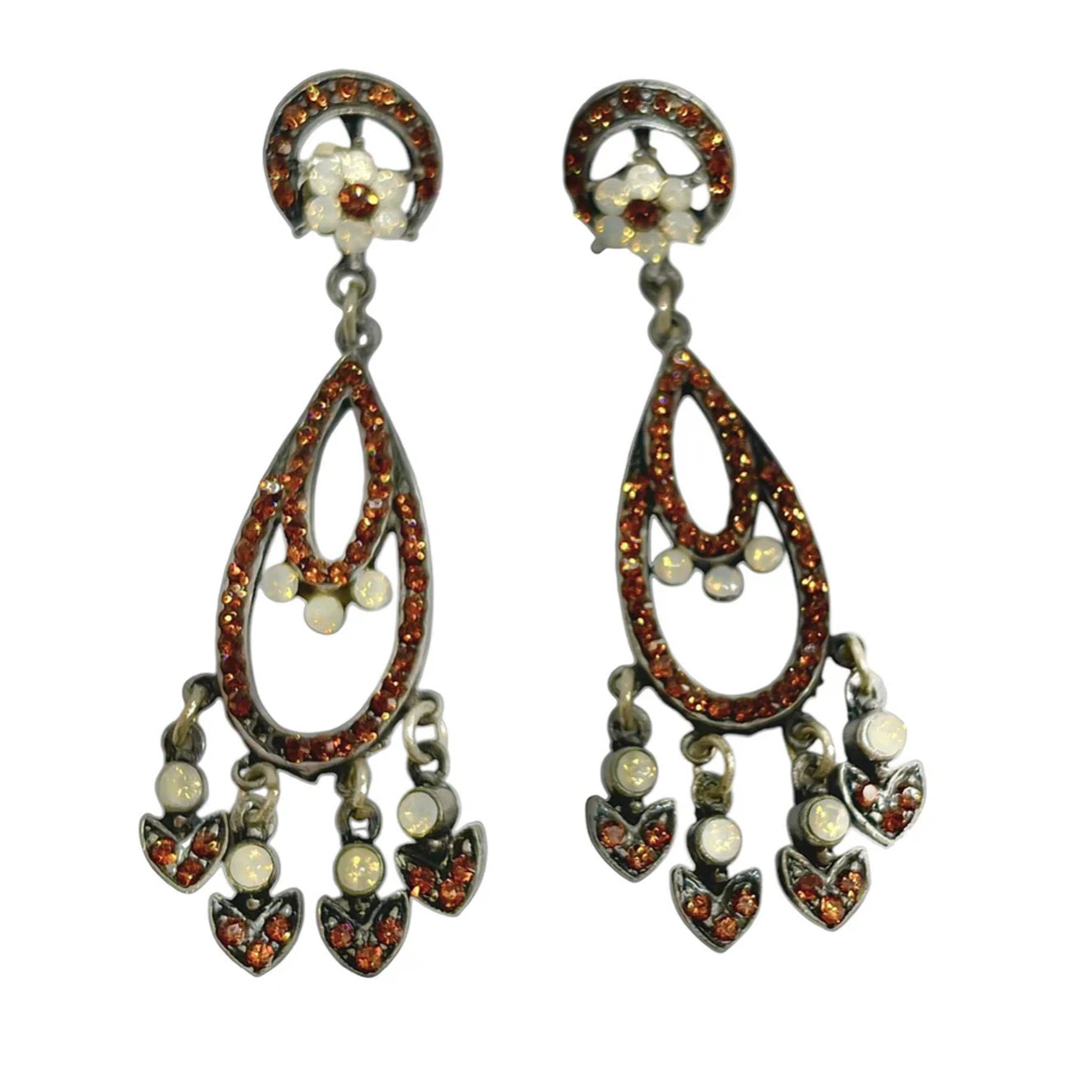 Pendiente largo multicristal Sw y plata 925 10µ T4