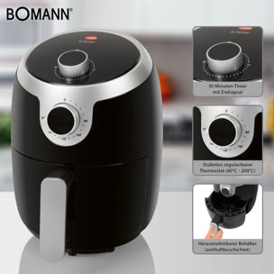 Friteuse sans huile à air chaud 1,8L Bomann FR6050HCB-Noir