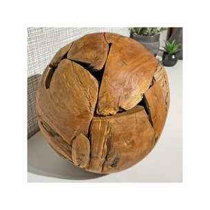 Boule décorative D. 30 cm en racine de bois de teck – TECK BALL
