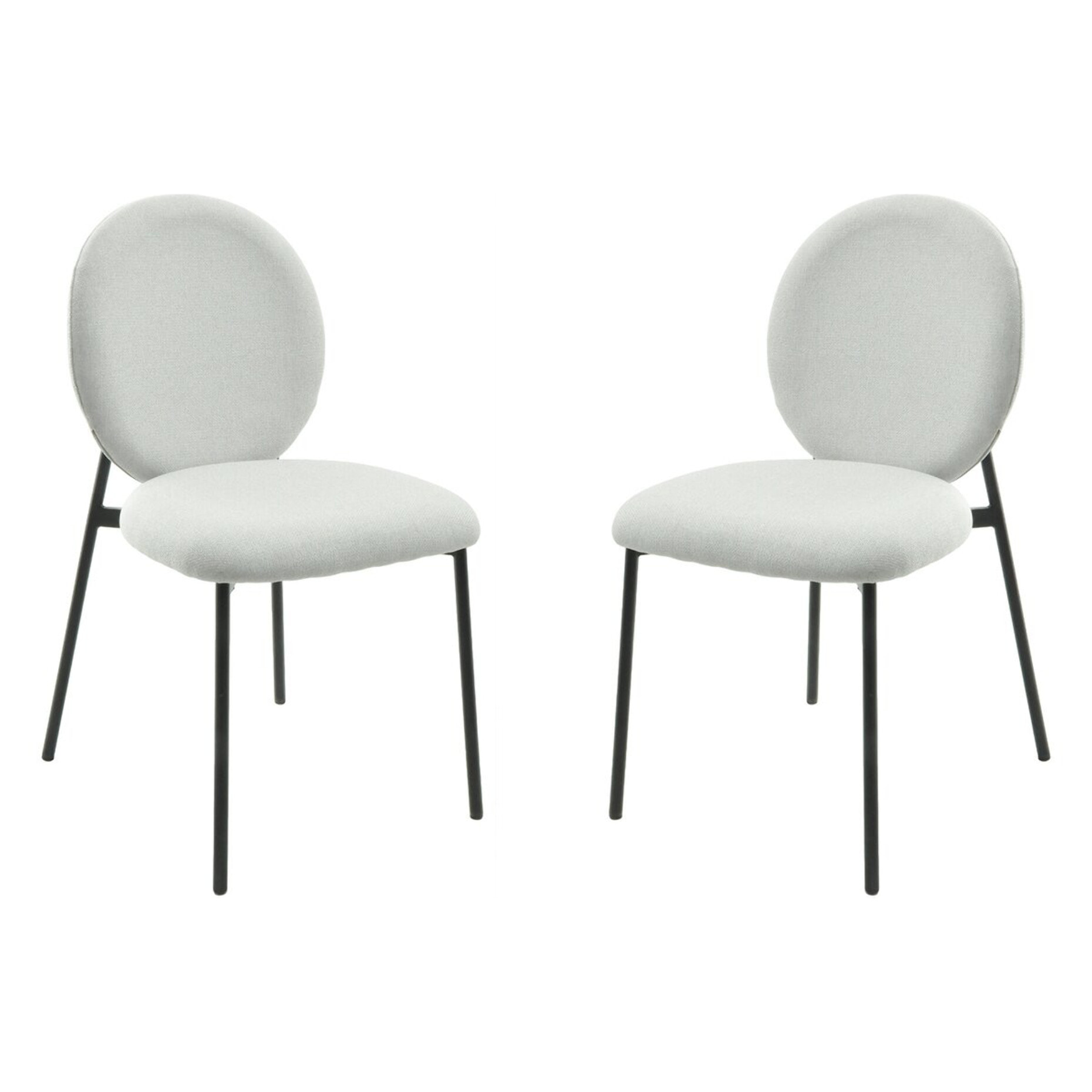 Lot de 2 chaises de salle à manger en métal "Perla" - Gris clair