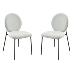 Lot de 2 chaises de salle à manger en métal "Perla" - Gris clair