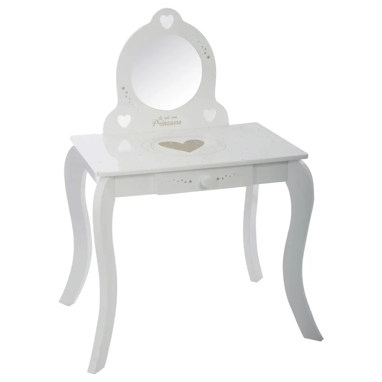 Coiffeuse & tabouret enfant blanc