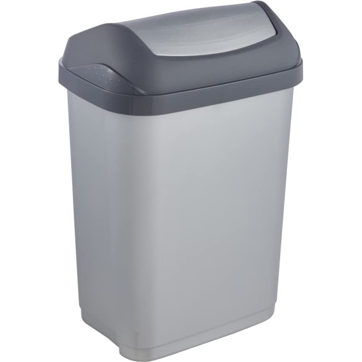 Cubo de Basura con Tapa Basculante, Swantje, Plateado