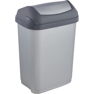 Cubo de Basura con Tapa Basculante, Swantje, Plateado