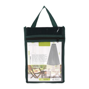 Fundas para paraguas 175x28x50cm en PEVA verde oscuro con ribete negro y bolsa de transporte
