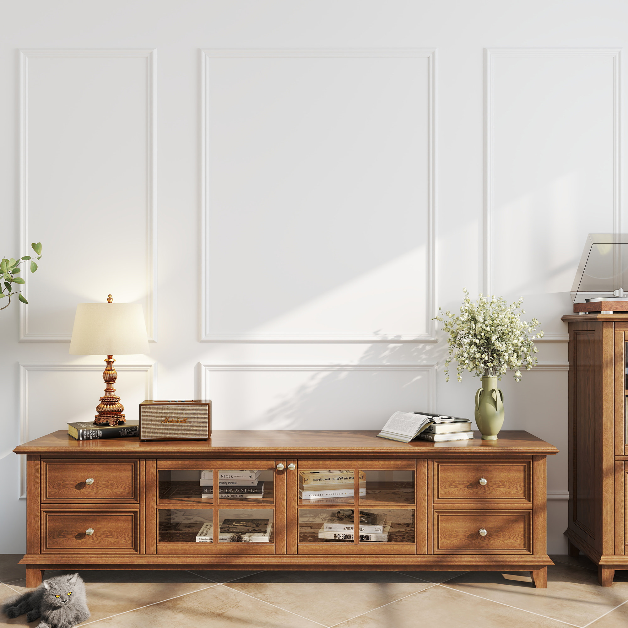 Elizabeth - Modanatura a Tutta Altezza per Pareti 24 Pezzi in Poliuretano Bianco Tinteggiabile