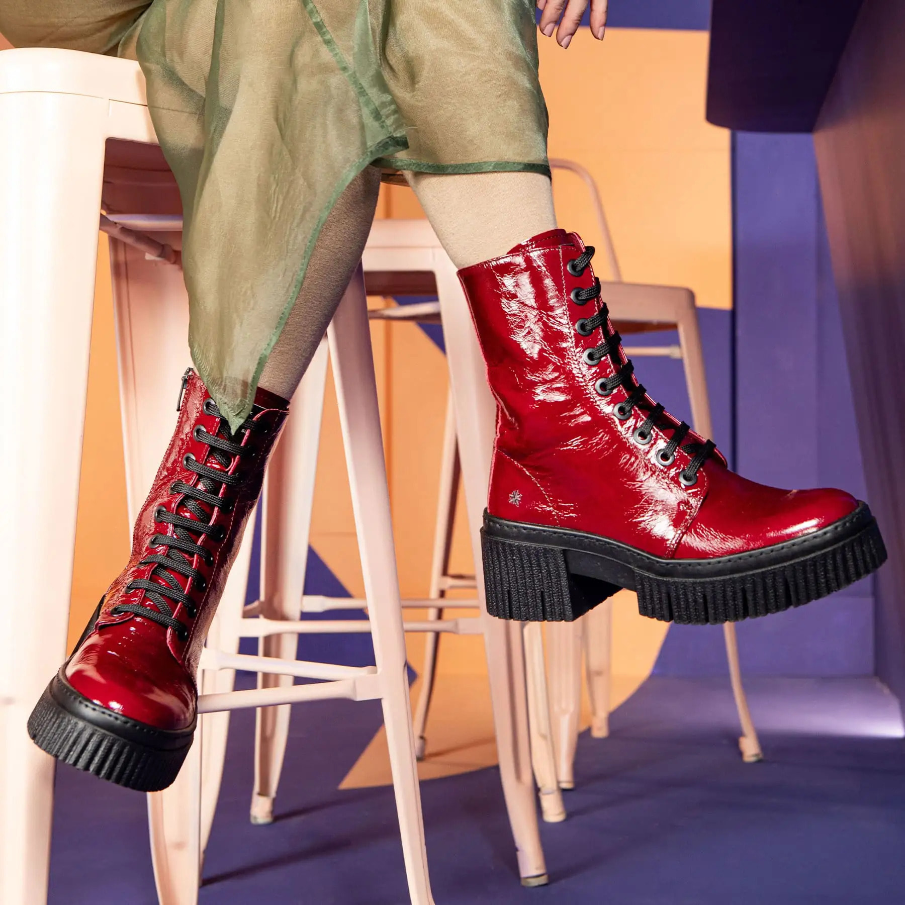 Botines con tacón 1375 PATENT FLASH BLACK/YORK color Black